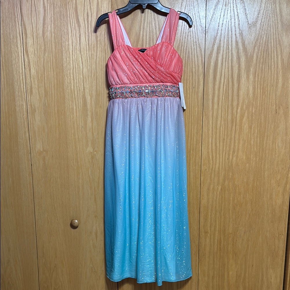 My Michelle Girls Dress in Pink and Blue Ombré